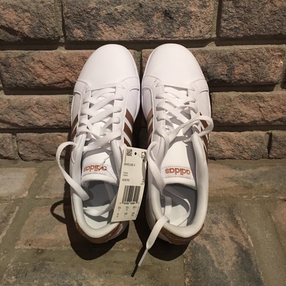 Adidas | Baseline K Rose Gold Sneakers NIB - Picture 4 of 8